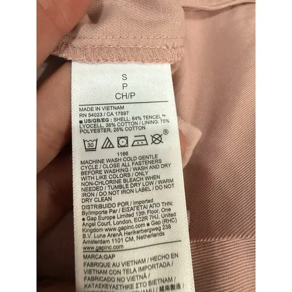 GAP 90s Loose Women’s High Rise Wide Leg Trousers Pink Size S Coastal Boho NWT - Picture 8 of 9